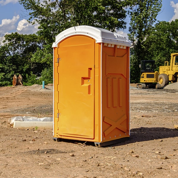 how often are the portable restrooms cleaned and serviced during a rental period in Gotha